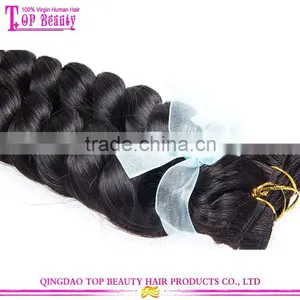 100% Hand Tied Virgin Indian Remy Hair Weft Unprocessed Indian Hair Extension Natural Hair Extensions thumbnail-5