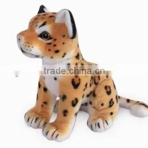 Factory Wholesale Realistic Plush Toys Sitting Brown Leopard Stuffed Plush Jungle Animal Toy Super Soft Plush Brown Leopard thumbnail-1