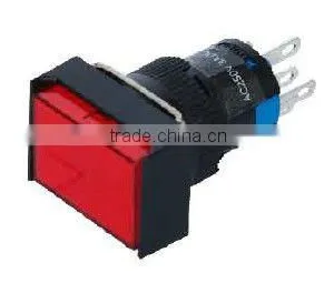 16MM Rectangle Head Mini Push Button Switch With Light 2NO+2NC KD16-11JD KD16-22JD thumbnail-1