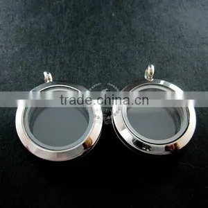 25mm High Quality Round Glass Magnetic Closure Stainless Steel Silver Memory Photo Locket for Charms Floating 1820098 thumbnail-1