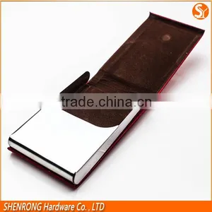 Vertical Foldable Red PU Leather Name Card Holder , Credit Card Case With Magnet Snap thumbnail-1