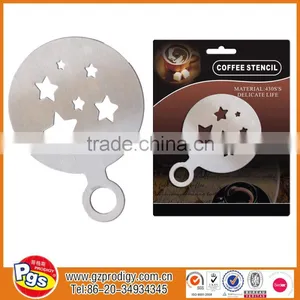 Stainless Steel Coffee Stencil Set, Coffee Stencil Customized Desgin thumbnail-1