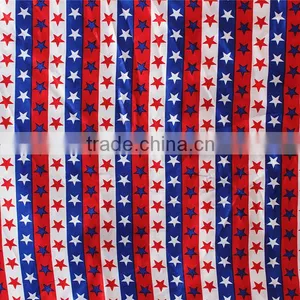 Boutique Floral Printed Satin Fabric Wholesale 4th of July Cloth Fabric thumbnail-1