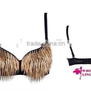 Rivets Spike Tassels Sexy Belly Dance Bra Top C/D/E Cup Size is Available thumbnail-1