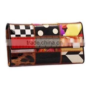 2014 Ladies Women Fashion Ladies Creative Genuine Leather Original Leather Joint Long Wallet/Purse (BHW003) thumbnail-1