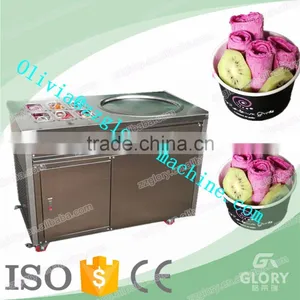New Style Single Pan With 6 Topping Tanks Fried Ice Cream Machine/fry Ice Cream Machine thumbnail-1