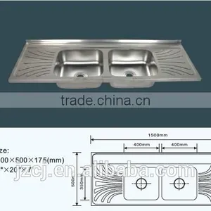 JZ-835 100x50 Stainless Steel Kitchen Sink With Cook thumbnail-4