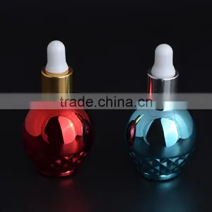 New Design UV Gel Colored Empty Glass Dropper Bottle 12ml Essential Oil Glass Bottle With Childproof Cap thumbnail-1
