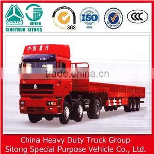 3 Axles Truck Semi Trailer 20t 30t 40t Side Wall Trailer Dropside Semi Trailer thumbnail-1