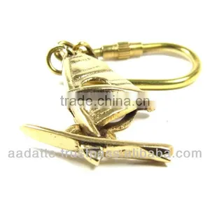 Solid Brass Swimming Sail Boat Nautical Key Chain Keychain thumbnail-1