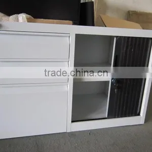 Tambour Door Caddy 3 Drawer Mobile Pedestal Steel Filing Cabinet Under Desk Cabinet thumbnail-1