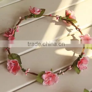Factory Directly Little Artificial Flower Head Wreath Fabric Rose Flower/leaf Wreath thumbnail-3