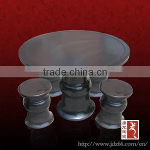 China Supplier Bright Pure Black Ceramic Table Set/beauty Chair thumbnail-1