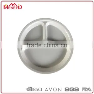 3 Compartments R2-d2 Round White Plastic Tray in Food Grade Kitchen Cutlery Tray thumbnail-1