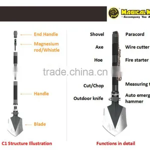 2015 Emergency Survial Foldable Shovel,lightweight Safety &survival Kit ,knife thumbnail-4