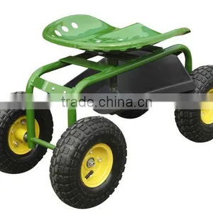 QINGDAO WANTAI Rolling Garden Tractor Scoot Work Seat On Wheels With Bucket Basket TC1852 thumbnail-1