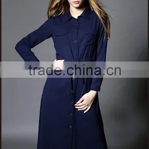 Fashion Mature Women Casual Dresses Clothes Long Sleeve Women Dresses Big Women Dresses thumbnail-1
