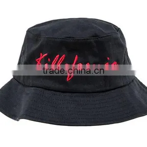2015 New Design OEM 100% Cotton Black Bucket Hat thumbnail-3