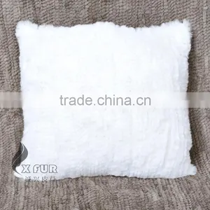 CX-D-79 Cushion Covers Real Rabbit Fur Decorative Pillow Drop Ship Paypal thumbnail-3