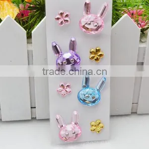 High Quality Wholesale Custom Children DIY Toy Self Adhesive Acrylic Craft Scrapbooking Gems Stone Sticker thumbnail-3