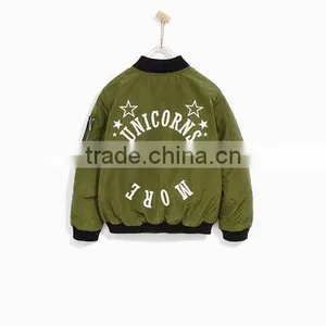 Fashion Zipper Plain Bomber Jacket ,latest Design Kids Padded Bomber Jacket, Quilted Bomber Jacket for Girls thumbnail-2