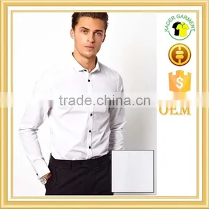 Latest Mens Double Cuff White Dress Shirt thumbnail-1