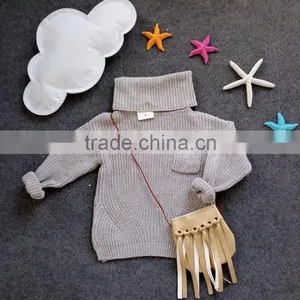 Baby Girl Boy Clothes High Neck Warm Sweater Children Toddler Kids Poloneck Turtleneck Winter Autumn Pullover Knit Loose Top thumbnail-1