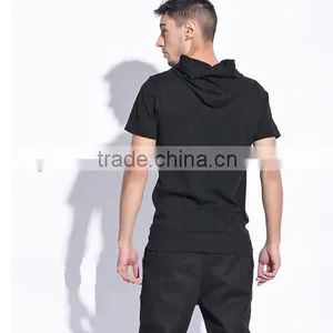 High Quality Custom Cotton/polyester Short Sleeve Pullover Hoodie thumbnail-2