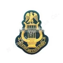 Nigerian Customs And Excise Band / Arm Hand Embroidered Bullion Wire Blazer Badge thumbnail-1