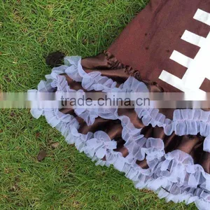 Football Dress New Design Ruffle Dress Clothes 100%cotton Cute Children's Kids Clothes With Matching Necklace and Headband thumbnail-2