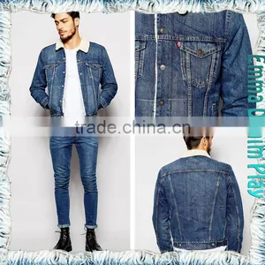 Hot New Detachable Collar Fleece Hole Thick Blue Man Denim Jackets Outwear thumbnail-1