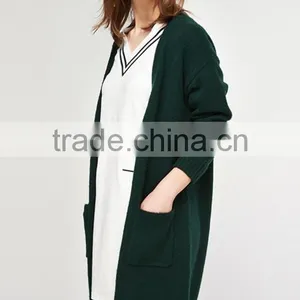 High Quality Popular Sweater Women Knit Ladies Long Coat Design With Pocket thumbnail-3