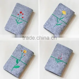 Novel Logo Custom Felt Cover With Embroidery Spiral Binding Dairy Notebook With Button thumbnail-4