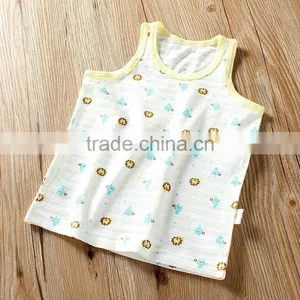 Latest Design Girls Tops Wholesale High Fashion Printed Cotton Vest for Little Girls thumbnail-3