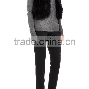 YRFUR YR043 Chic Style Fox Fur Waistcoat/Stand Collar Patchwork Fox Fur Vest thumbnail-6