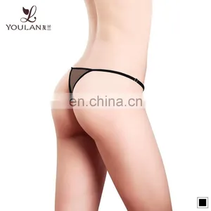 2016 Newest Luxurious Lace Thong Sweet Sexy Ladies Underwear Black Color Sexy Panties Cotton thumbnail-2