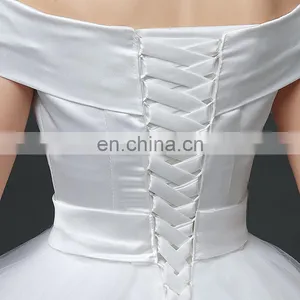 HS1630 2017 White Sheath Ruffle Long Puffy Prom Ball Gown Wedding Dresses Patterns thumbnail-5