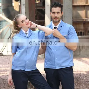 China Manufacturer Polyester Men Work Overalls Summer Work Coveralls With Short Sleeve thumbnail-3
