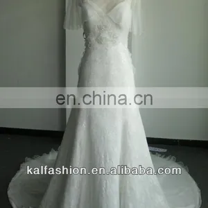 EB1298B Noble V-neck With Shiny Lace Wedding Dress thumbnail-1