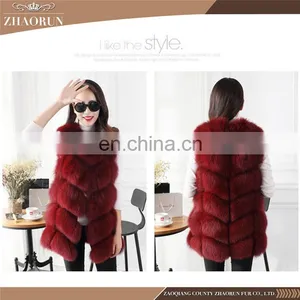 2016 Top Sell Real Whole Skin Fur Gilet Genuine Natural Fox Fur Vest Women thumbnail-5