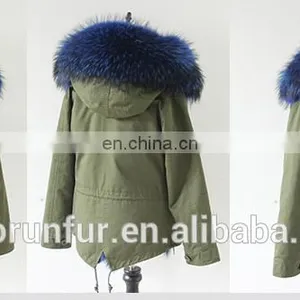 Classic Fashion Long Fur Lined Parka With Raccoon Fur Hood thumbnail-5