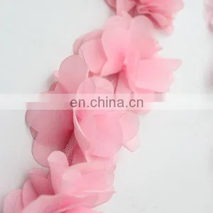 Handmade Shabby Chiffon Lace Flower Solf Ruffle Flower Trim thumbnail-3