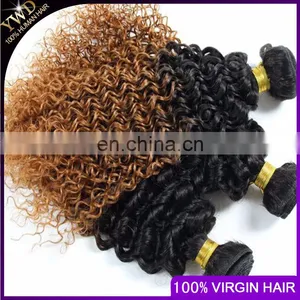Ombre Hair Extensions Brazilian Virgin Hair Deep Curly 3Pcs Brazilian Ombre Curly T1B/30 Hair Extension Dropship 10-26INCH thumbnail-2