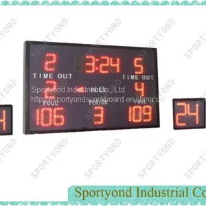 Indoor Outdoor LED Basketball Scoreboard and Shot Clock thumbnail-1