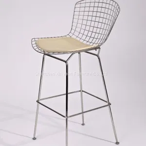 Harry Bertoia Bar Stool With Low Costs in Stainless Steel Frame thumbnail-3