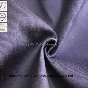 Modacrylic Cotton Inherently Flame Retardant Fabric Knitted Pique Navy Blue thumbnail-1