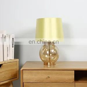 Elegant Modern Design Hotel Restaurant Coffee House Custom Round Glass Table Lamp With Lampshade thumbnail-4
