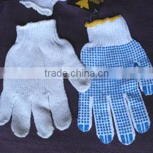 Slid Resistant Cotton Knitted Work Gloves With PVC Dot LG014 thumbnail-1