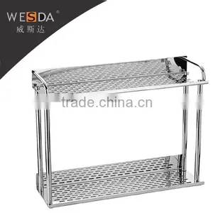 WESDA 2014 New Product Double Layers Stainless Steel 201 Bathroom Corner Shelf thumbnail-1