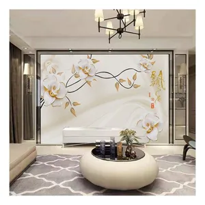 China Cheap Price Flower Wall Papers Murals Home Decor Wallpaper 3D Murals Dropshipping thumbnail-1